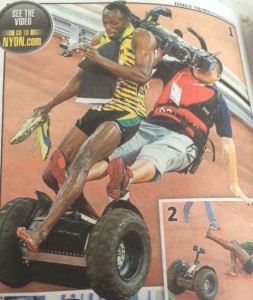 Usain Bolt Defeated by Two Wheel Scooter