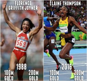 Olympic Florence Griffith-Joyner USA and Elaine Thompson