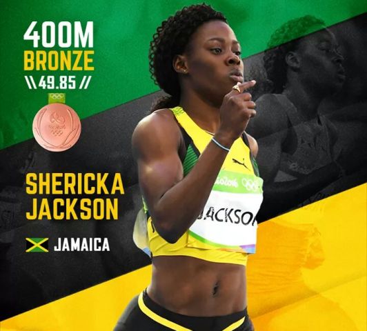 Shericka Jackson and her 400m Bronze medal