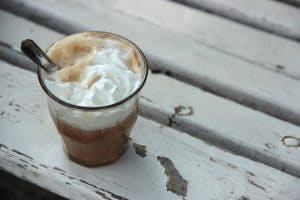 cocktail with jamaican rum cream and chocolate