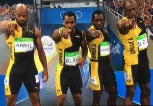 Usain Bolt, Nickel Ashmeade, Yohan Blake and Asafa Powell 4X100 Relay Team Rio 2016.