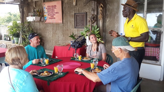 Tourists on a food tour in Jamaica
