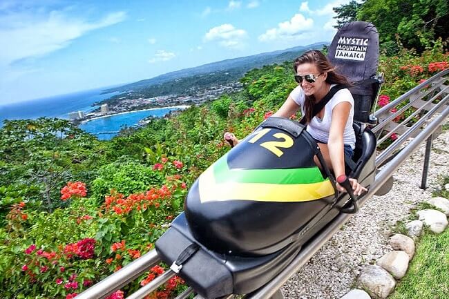 Bobsleighing down Mystic Mountain