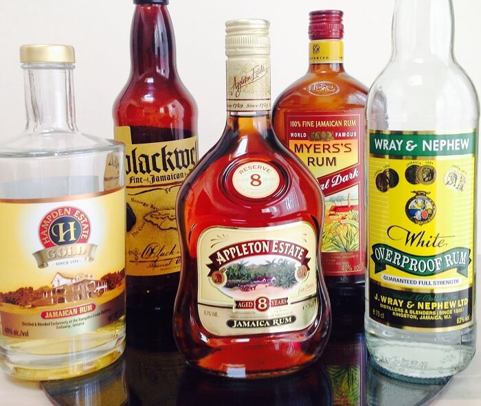 bottles of Jamaican traditional rum
