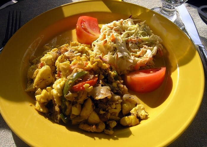 ackee and saltfish, Jamaica's national dish
