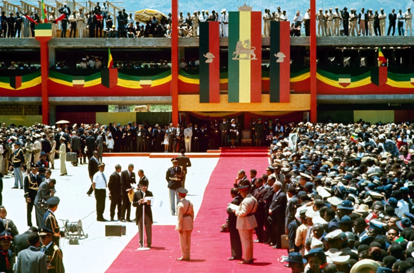 Emperor Haile Selassie visits Jamaica on April 21, 1966