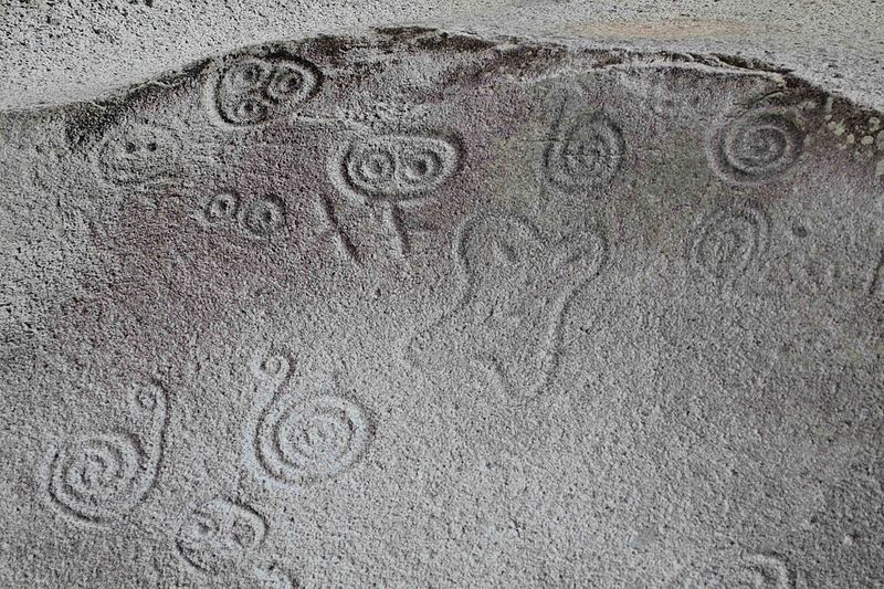 Image of Taino petroglyphs. the Taino people are part of Jamaican history