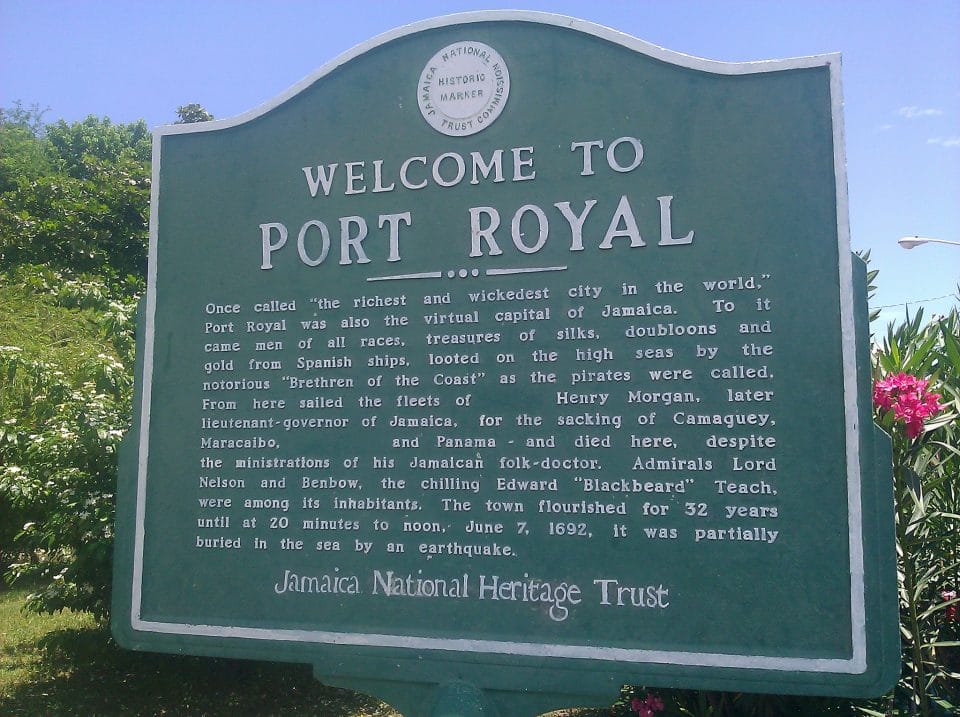 Port Royal, Jamaica historical society sign