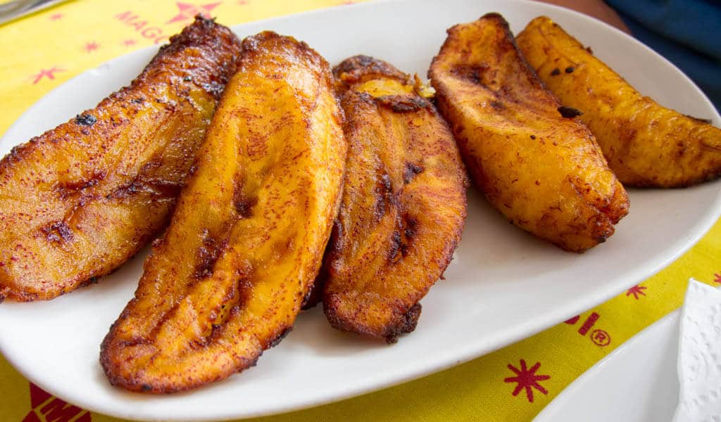 Fried plantains on a plate