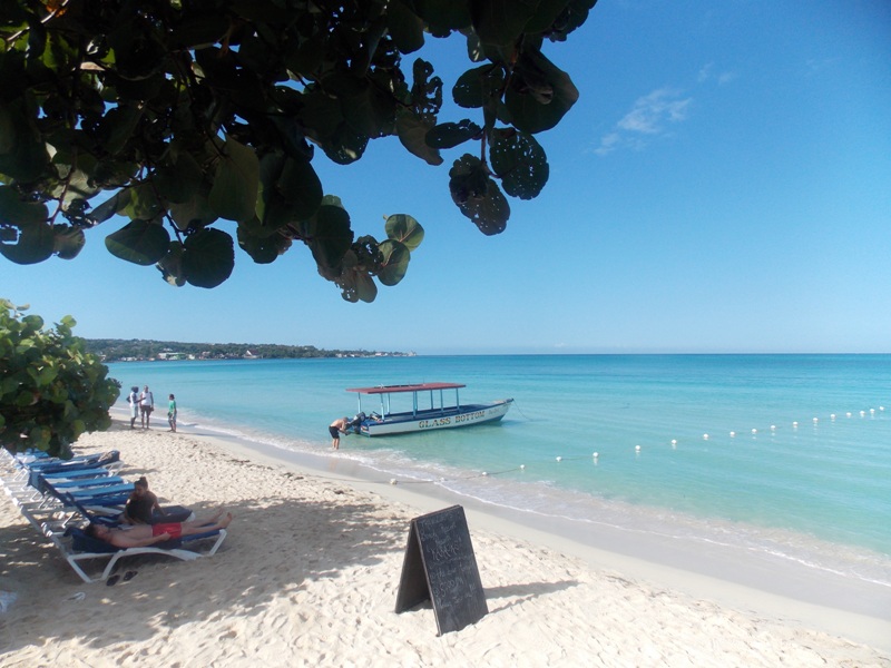 Seven Mile Beach and Rick's Cafe both in Negril Jamaica