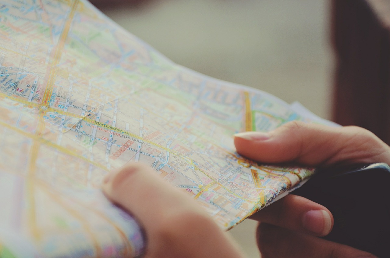 person holding a map